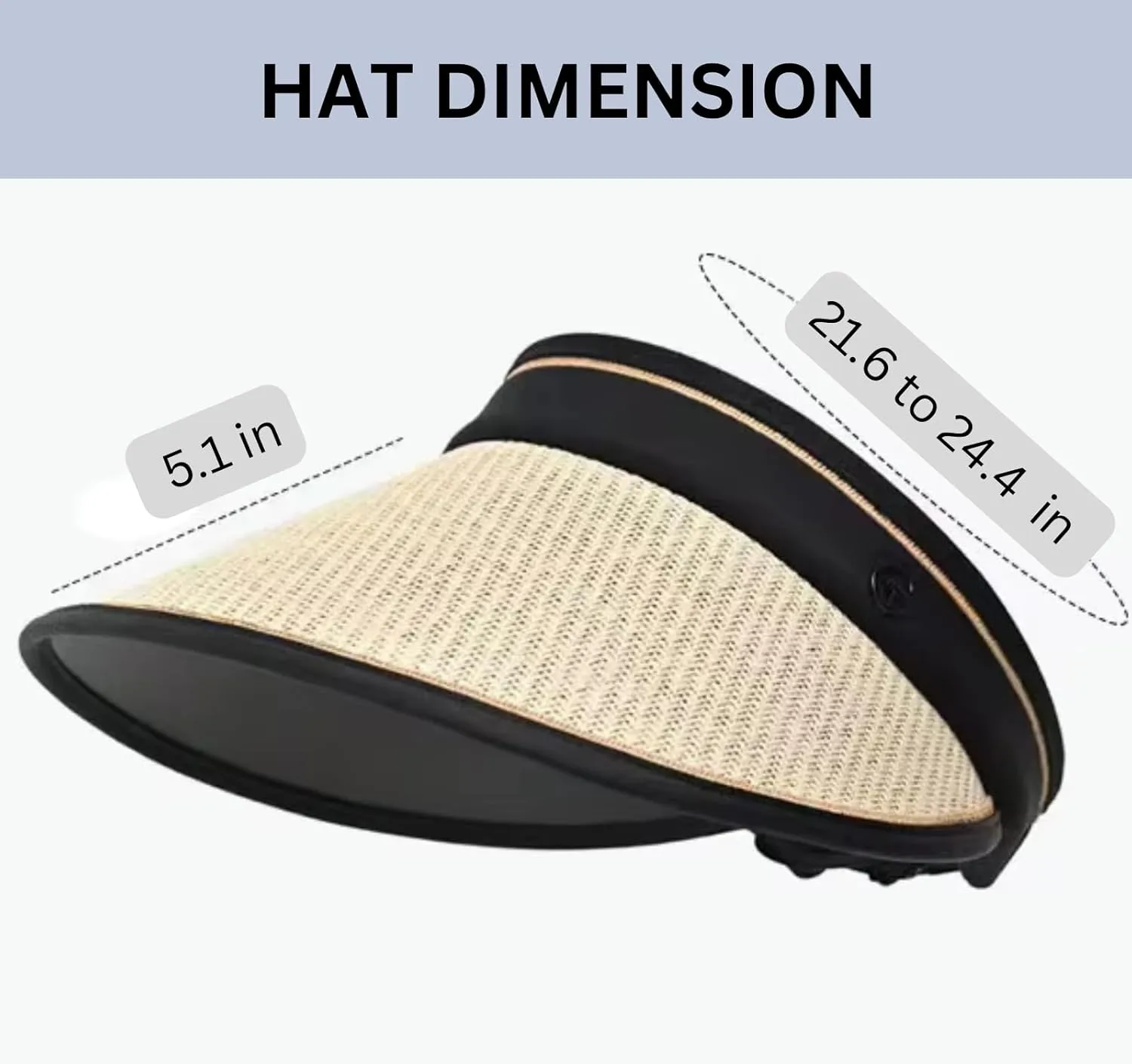 Women Straw Sun Visor Hat Wide Brim Ponytail Beach Hat Foldable with UPF 80  UV Protection Travel