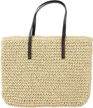 Women Straw Woven Tote Large Beach Handmade Weaving Shoulder Bag Purse Straw Handbag