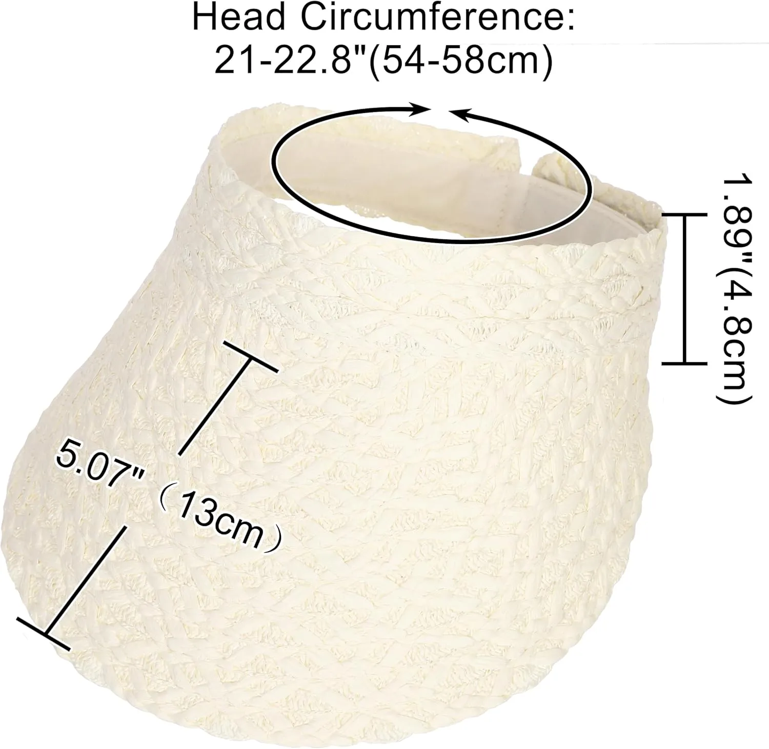 Women Wide Brim Straw Visor Sun Hat UV Protection Packable Beach Cap for Summer UPF 50 