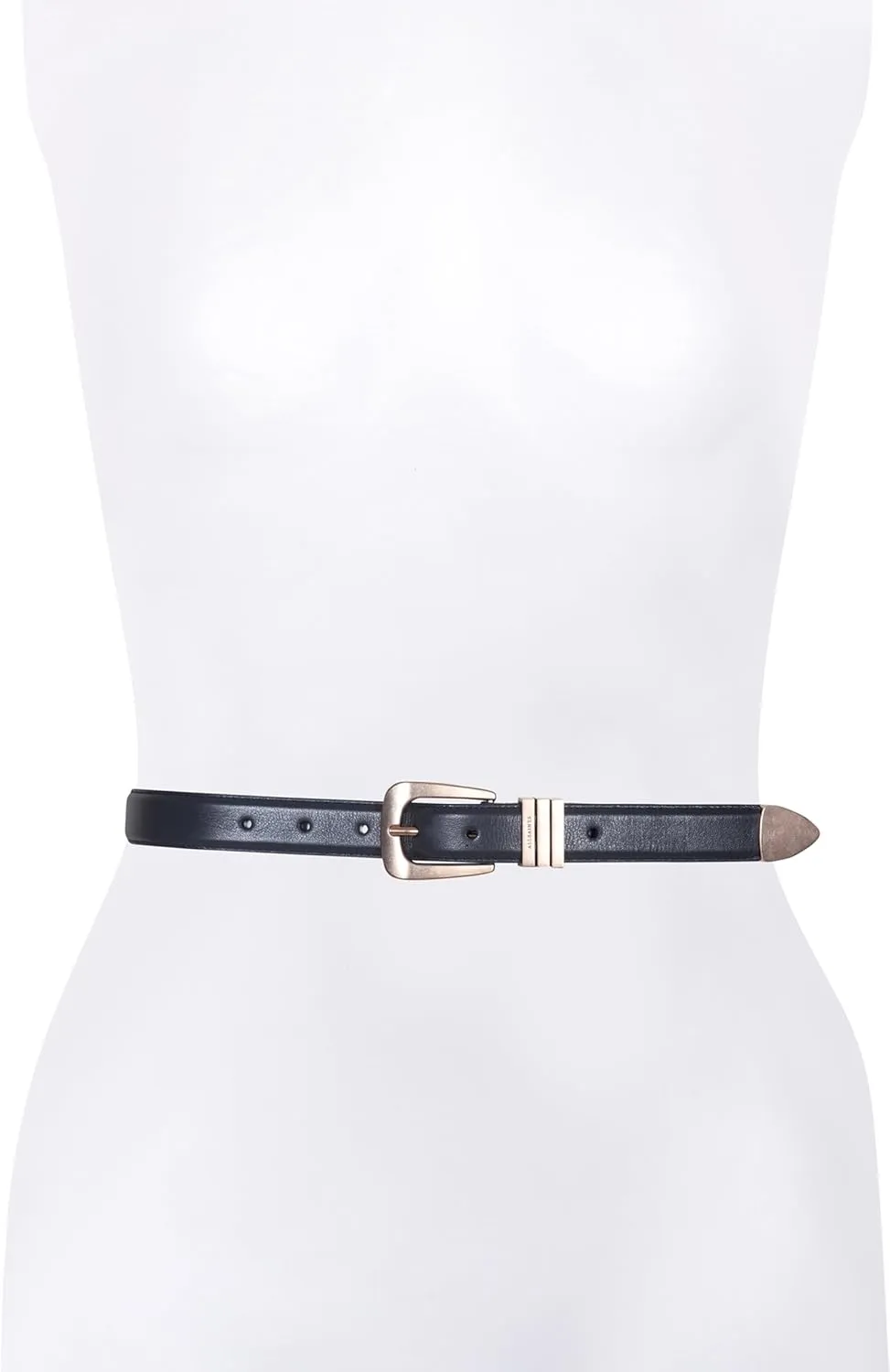 Women's 1 Inch Belt with Triple Metal Keeper & Tip, Western-Inspired Buckle