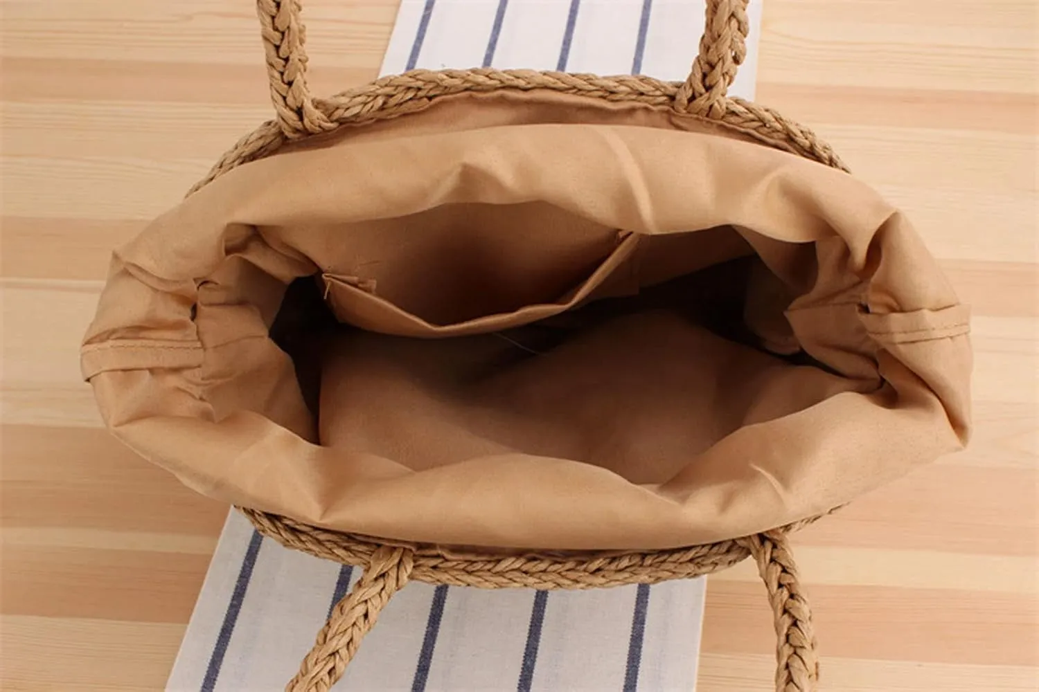 Women's Classic Straw Summer Beach Shoulder Bag Handbag Tote With PU Leather Straps Handmade Purse