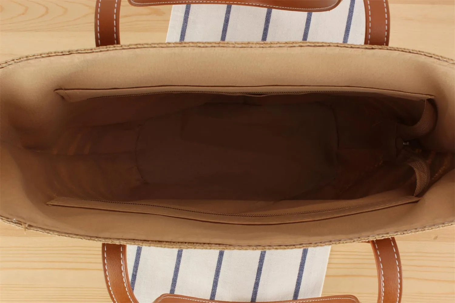 Women's Classic Straw Summer Beach Shoulder Bag Handbag Tote With PU Leather Straps Handmade Purse
