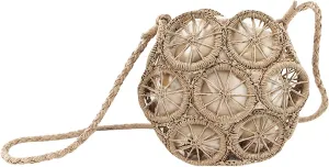 Women's Designer Shoulder Bag Creative Lemon Circles Crochet Handbag Purse 2-in-1 Messenger Bag