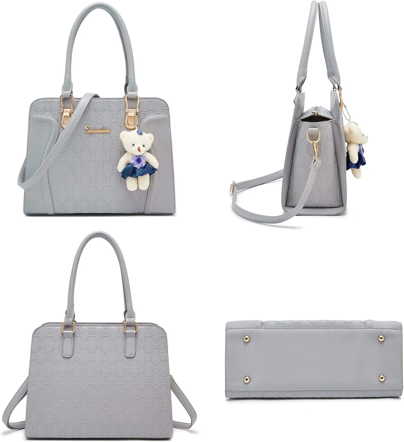 Women's Fashion Handbags Tote Bags Shoulder Bag Top Handle Satchel Purse Set 4pcs