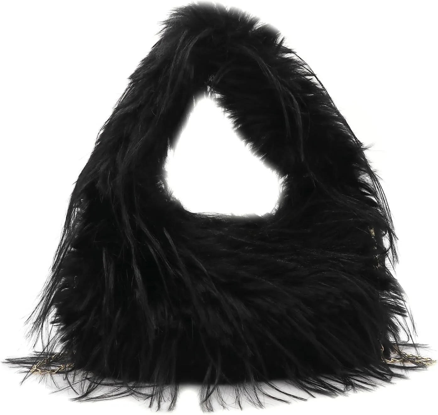 Women’s Fluffy Faux Fur Tote Bag Feather Evening Bags Clutch Purses Shoulder Crossbody Bag