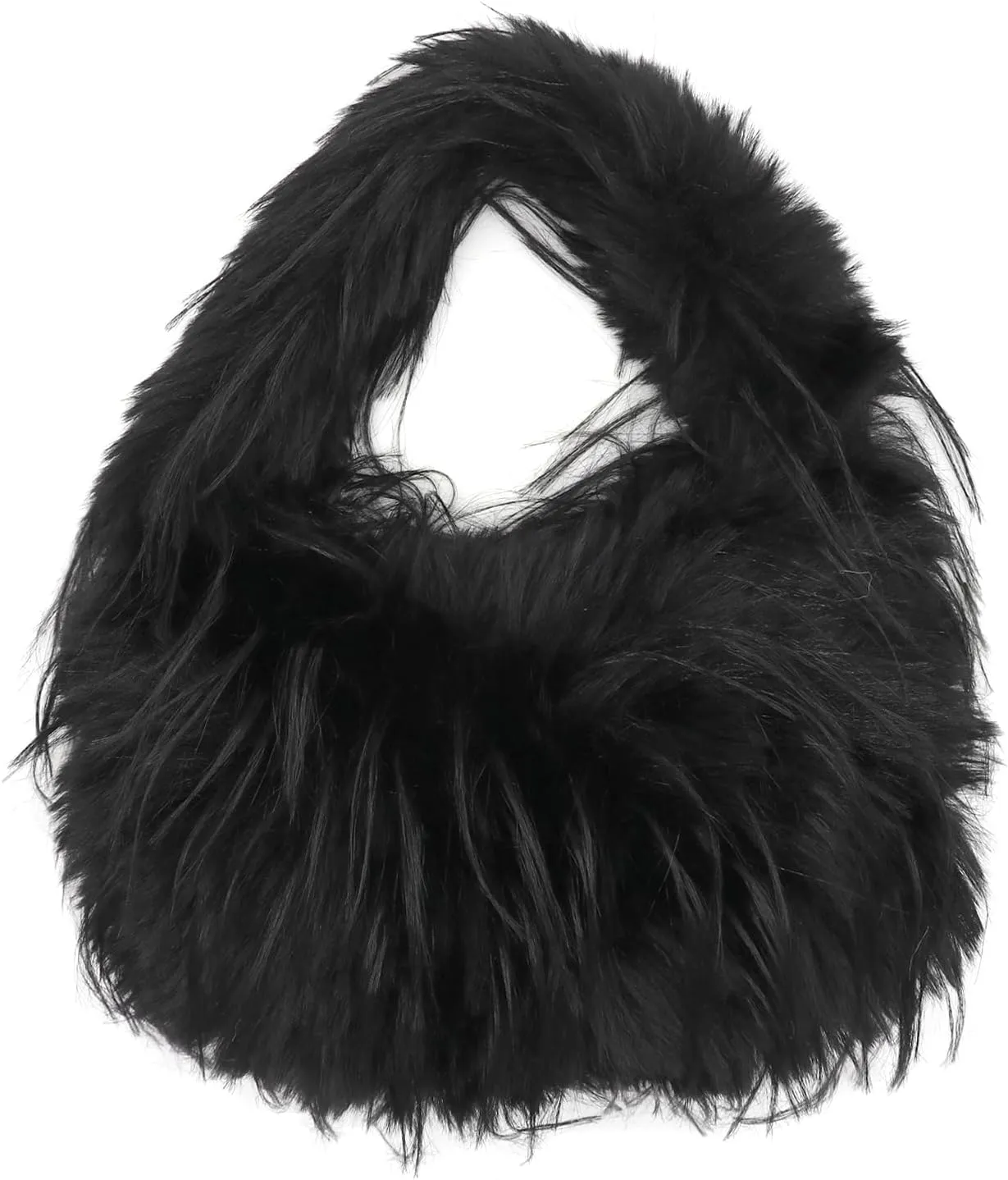 Women’s Fluffy Faux Fur Tote Bag Feather Evening Bags Clutch Purses Shoulder Crossbody Bag