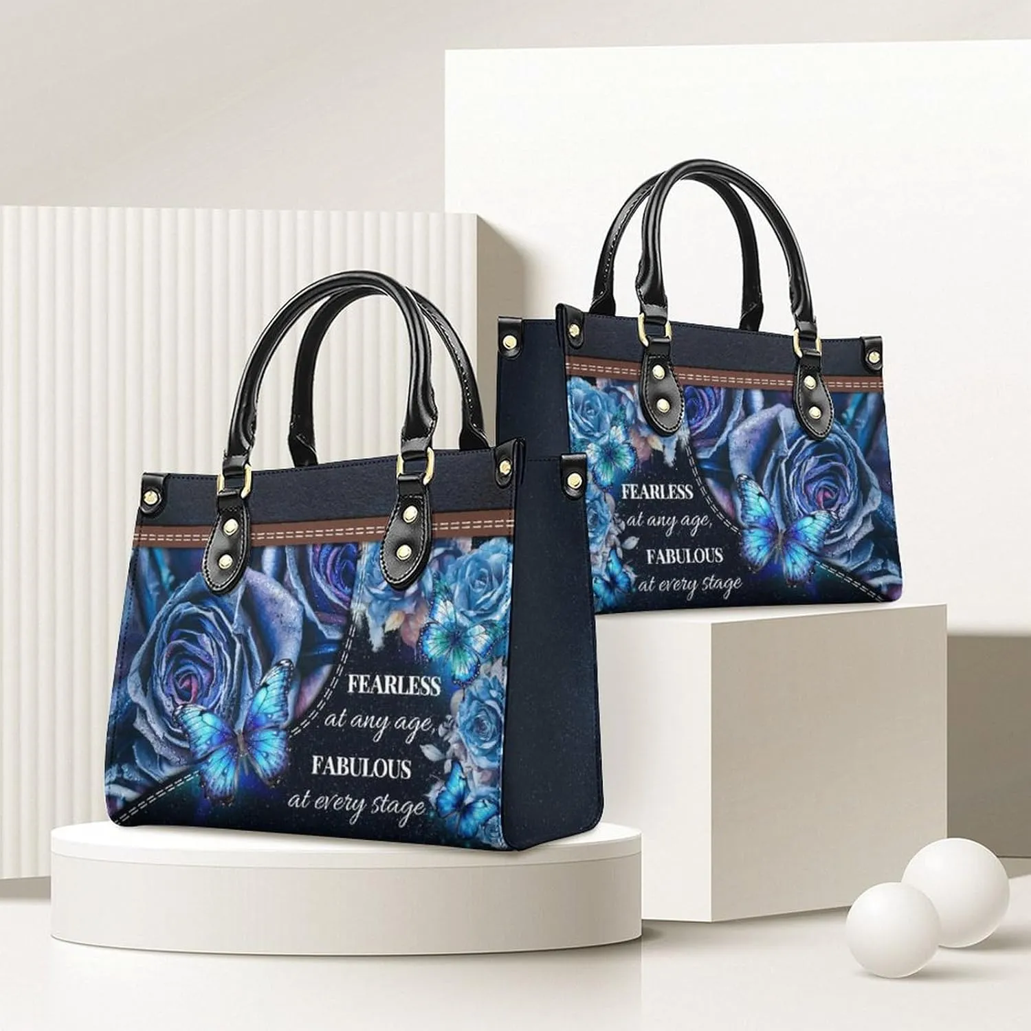 Womens Handbag - Flowers Tote Bags for Women gifts - Shoulder Purses for Shopping Daily Use - PU Leather Bag