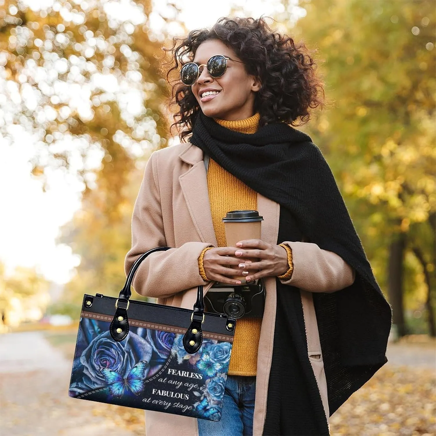 Womens Handbag - Flowers Tote Bags for Women gifts - Shoulder Purses for Shopping Daily Use - PU Leather Bag