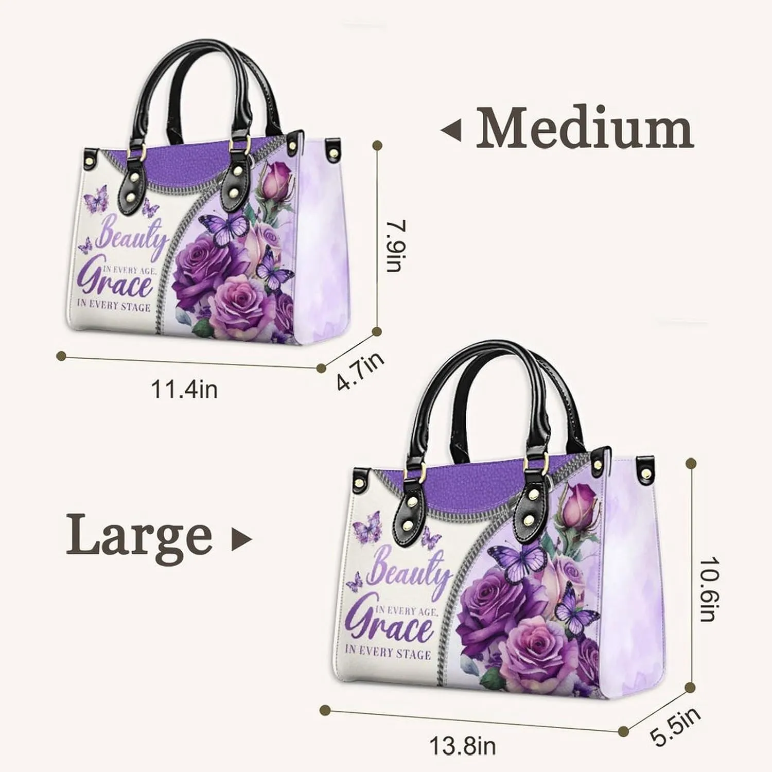 Womens Handbag - Flowers Tote Bags for Women gifts - Shoulder Purses for Shopping Daily Use - PU Leather Bag
