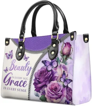 Womens Handbag - Flowers Tote Bags for Women gifts - Shoulder Purses for Shopping Daily Use - PU Leather Bag