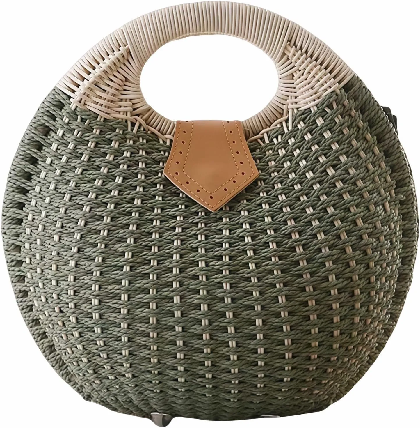 Women’s Handwoven Rattan Handbags Stylish Straw Tote for Summer Beach Retro Woven Shell Bag