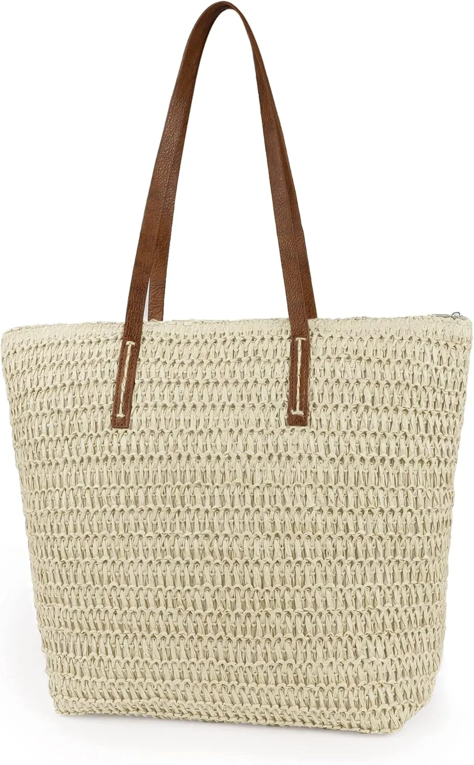 Womens Large Straw Beach Tote Bag Handmade Woven Shoulder Bag Handbag Purse for Summer