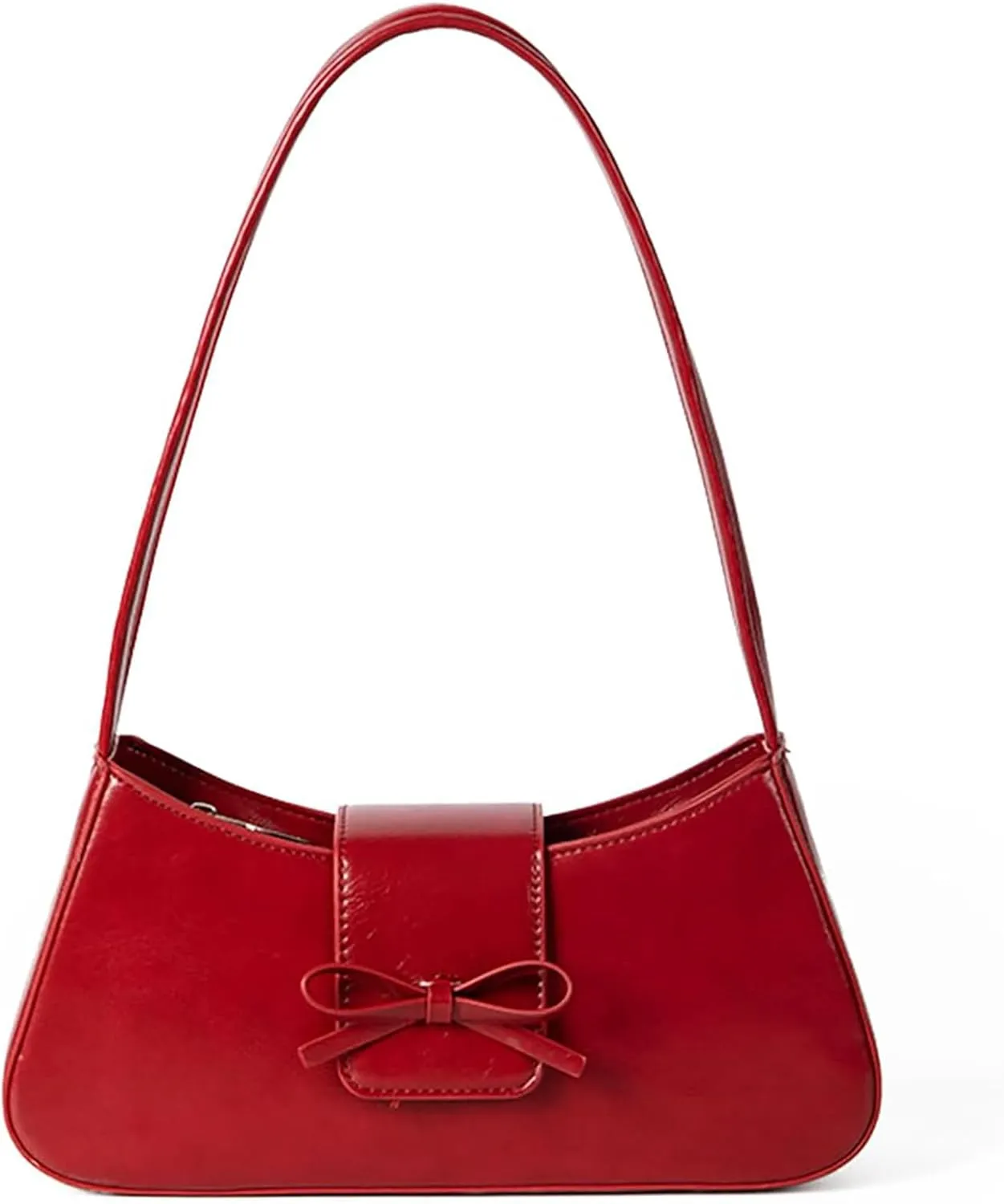 Women's Shoulder Bag Crescent Hobo Bags Vegan Leather Handbag Y2K Bow Clutch Purse