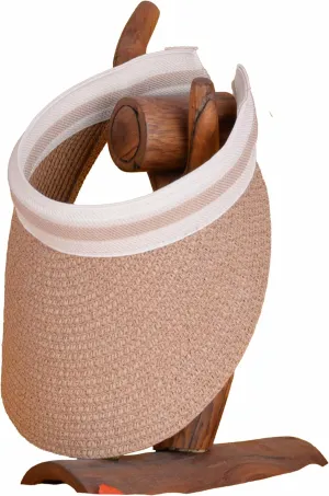 Women's Summer Straw Visor Hat – Lightweight Roll-Up Sun Hat with Wide Brim – Foldable UV Protection Beach Cap Khaki