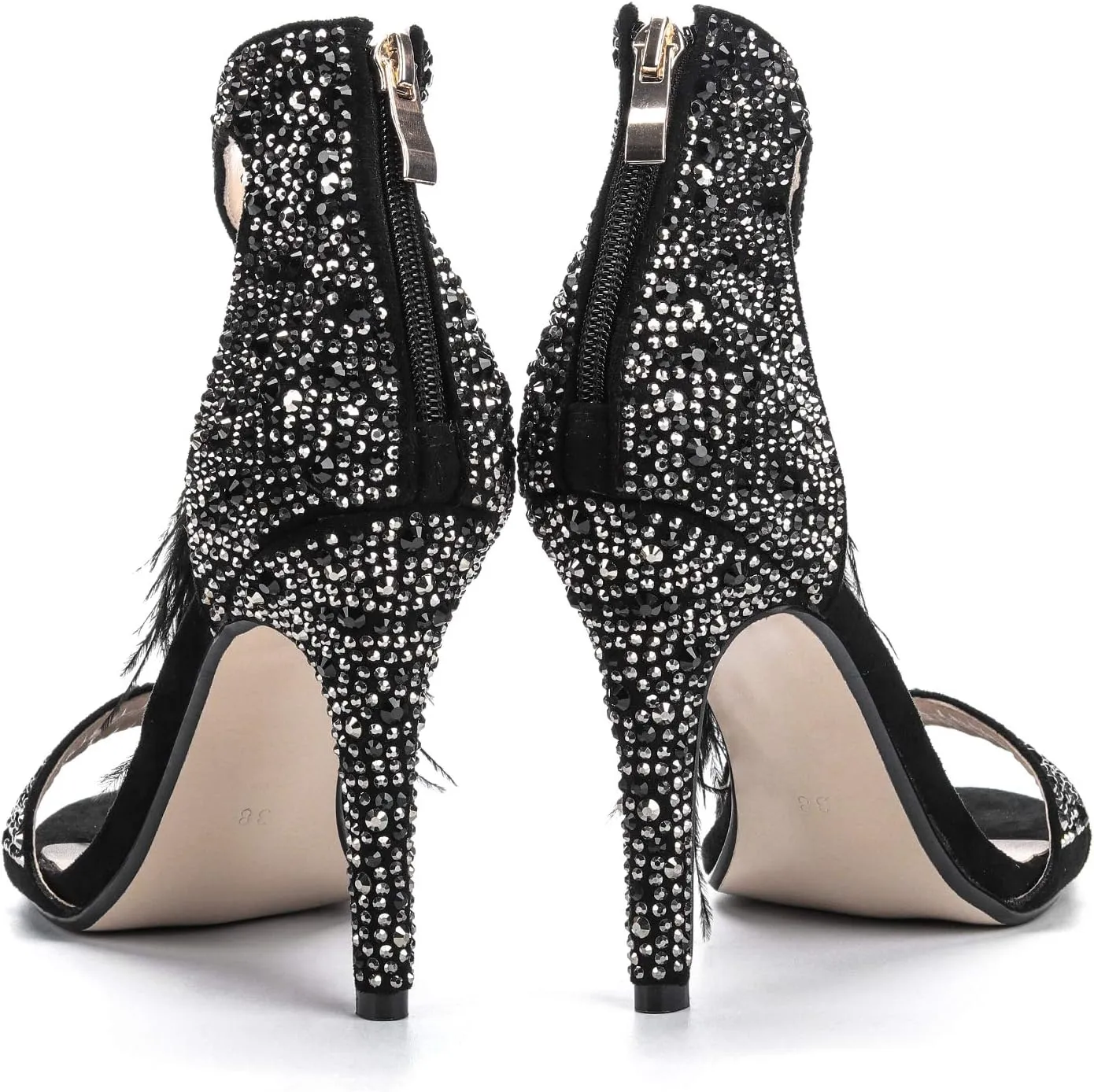 Women's Wedding Dress Party & Evening Embellished Feather Stiletto Heel Pearl Rhinestones Tassel