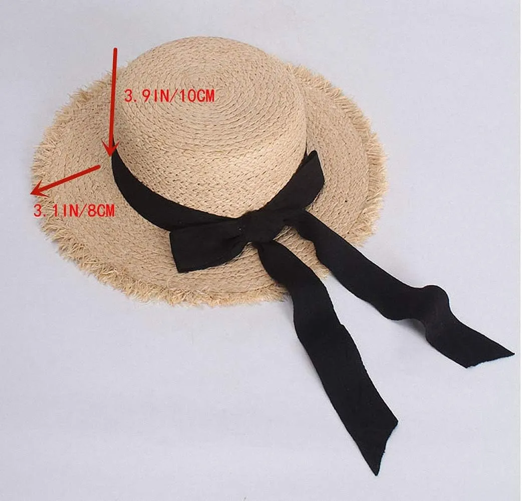 Women's Wide Brim Braided Sun Hat UPF 50  Sun Protection Floppy Summer Beach Cap Lafite Straw Hat
