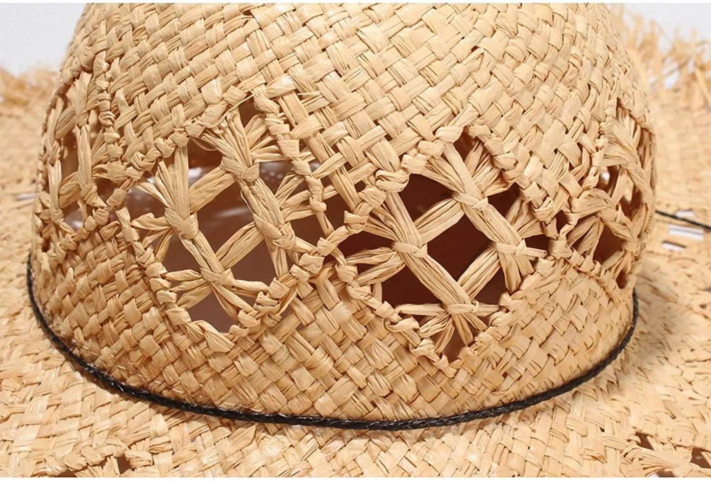 Women's Wide Brim Braided Sun Hat UPF 50  Sun Protection Floppy Summer Beach Cap Lafite Straw Hat