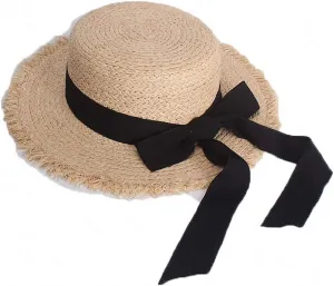 Women's Wide Brim Braided Sun Hat UPF 50  Sun Protection Floppy Summer Beach Cap Lafite Straw Hat