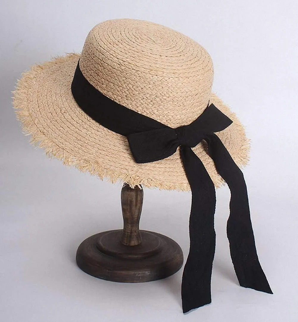 Women's Wide Brim Braided Sun Hat UPF 50  Sun Protection Floppy Summer Beach Cap Lafite Straw Hat