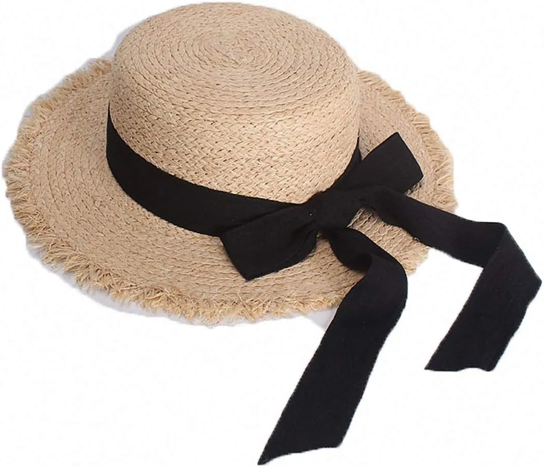 Women's Wide Brim Braided Sun Hat UPF 50  Sun Protection Floppy Summer Beach Cap Lafite Straw Hat