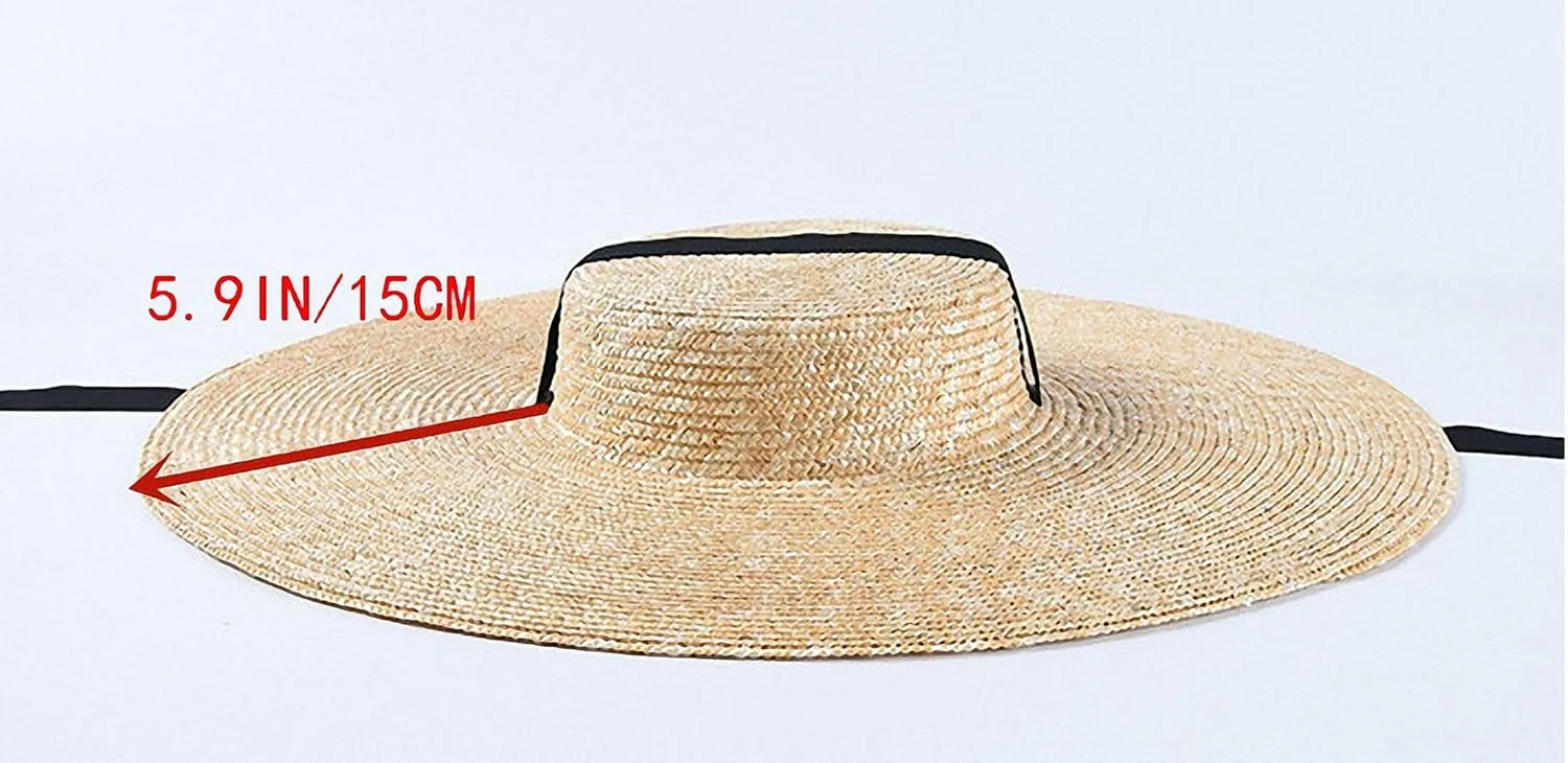 Women's Wide Brim Braided Sun Hat UPF 50  Sun Protection Floppy Summer Beach Cap Straw Hat