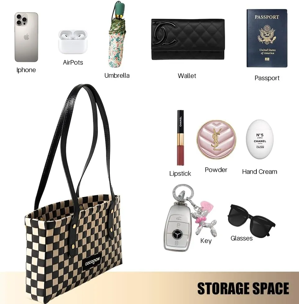 Women's Woven Bag，PP eco-Friendly Bag,Trendy Travel Bag，Handbag，Top-Handle，Shoulder Bags