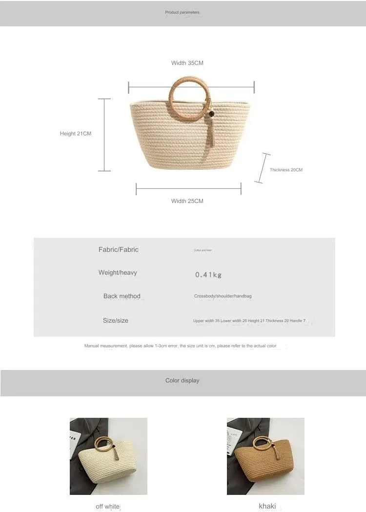 Woven Bag Women,Straw Beach Bag, Summer New Straw Fashion Shoulder Bag Seaside Holiday Style Commuter Tote Bag straw bags