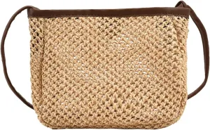 Woven Composite Shoulder Bag Durable Women Pillow Crossbody Bag For Summer Beach Outdoor Travel