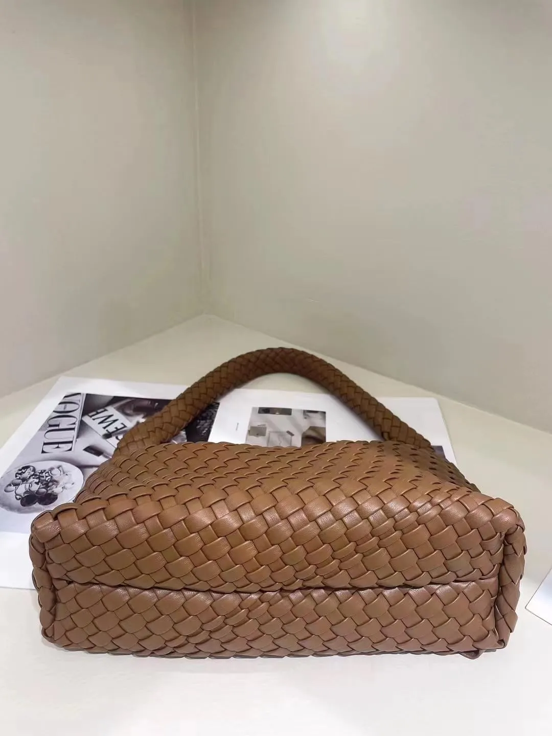 Woven Hobo Bag,Leather Woven Bag for Women,Top-handle Underarm Bags for Women,Beach Travel Handbag