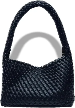 Woven Hobo Bag,Leather Woven Bag for Women,Top-handle Underarm Bags for Women,Beach Travel Handbag