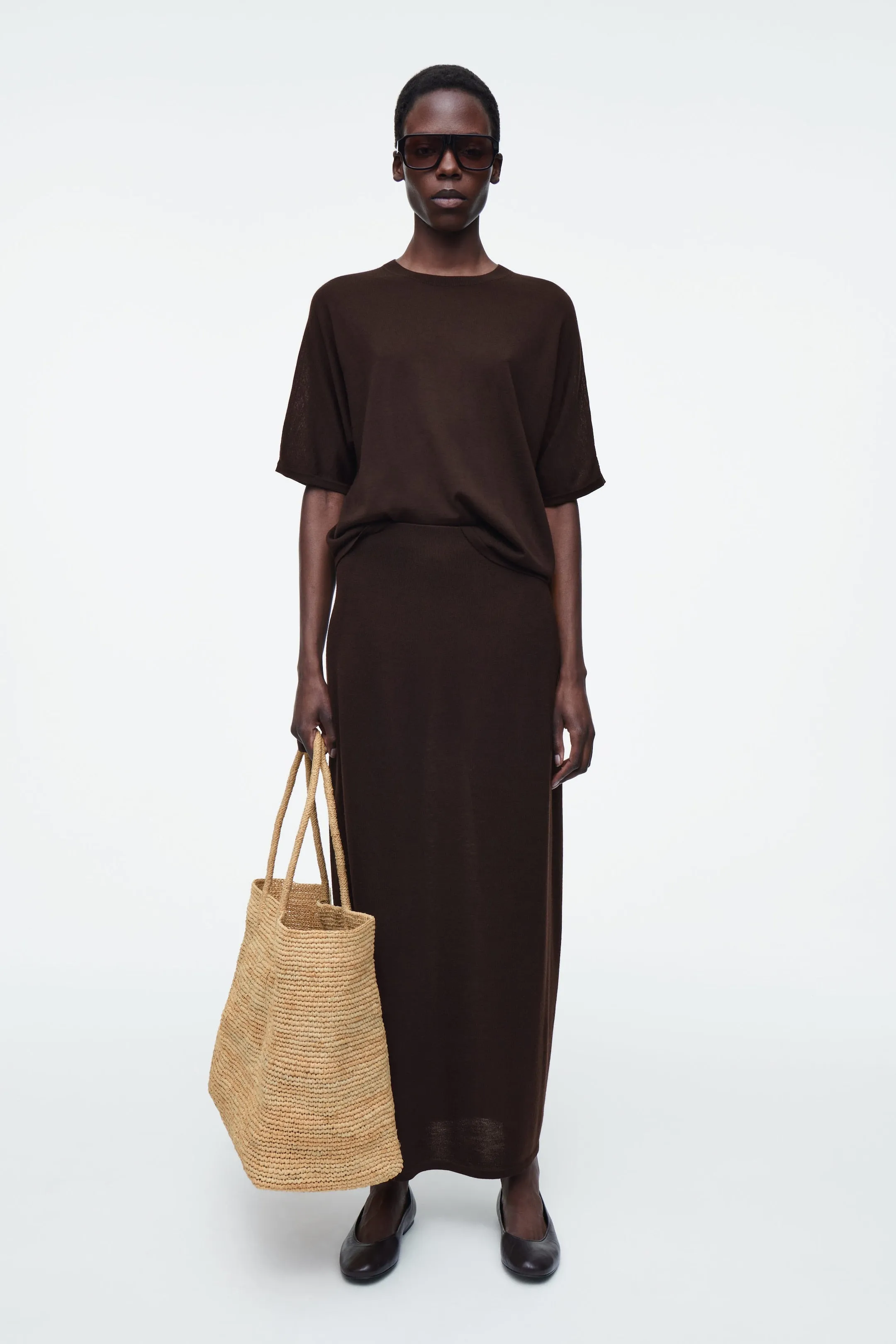 Woven tote bag - raffia