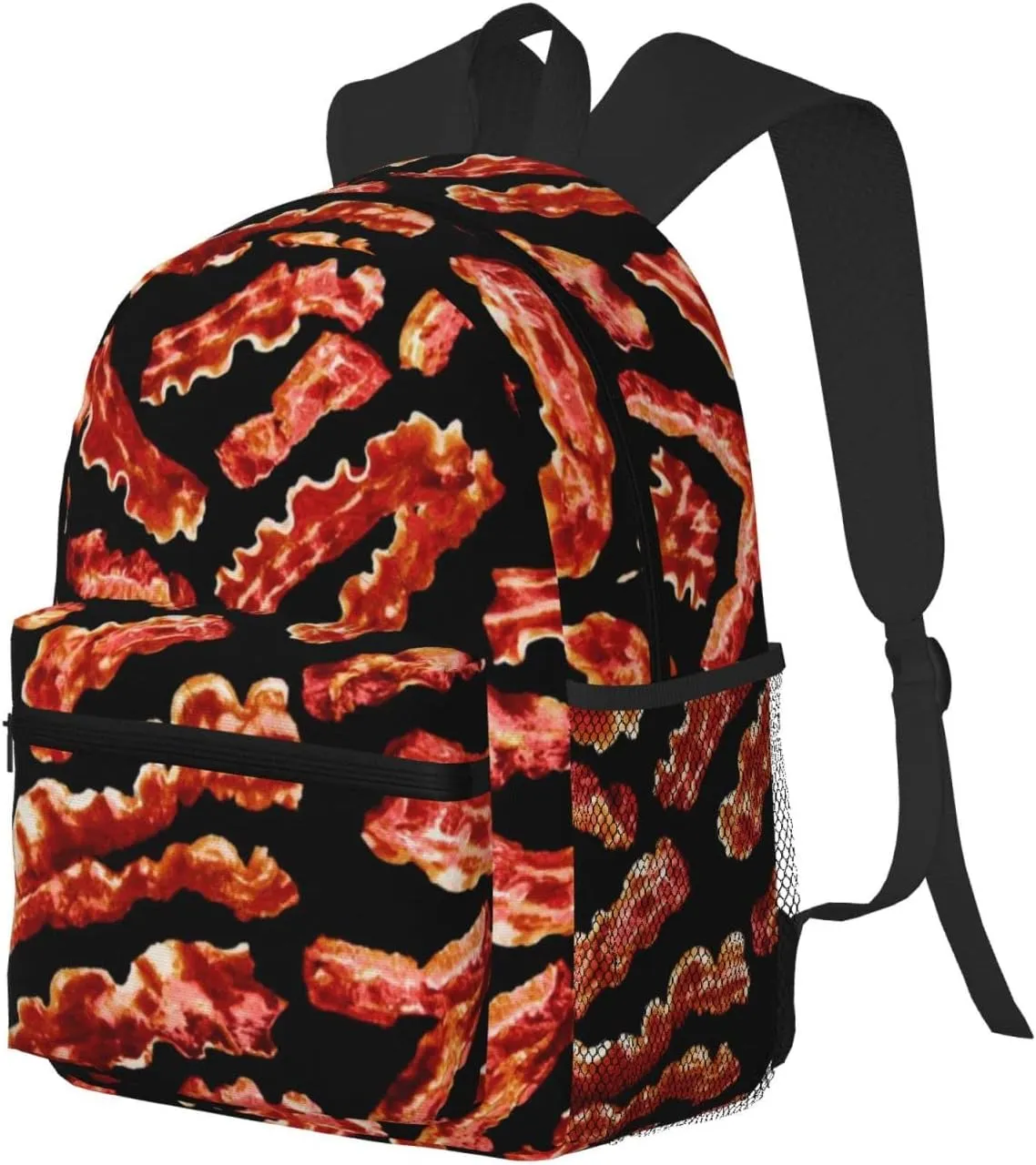 Wurton Bacon Pattern Print Multipurpose Casual Bag With Fashionable Travel,Work Outdoor Activities Backpack