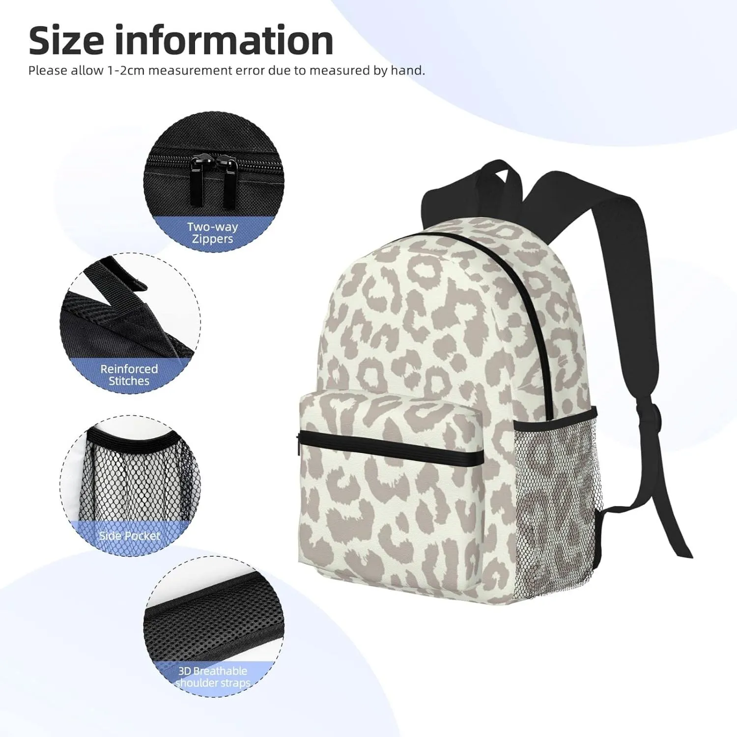 Wurton Brown Pattern Leopard Print Multipurpose Casual Bag With Fashionable Travel,Work Outdoor Activities Backpack