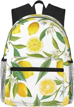 Wurton Fresh Tropical Lemons Print Multipurpose Casual Bag With Fashionable Travel,Work Outdoor Activities Backpack