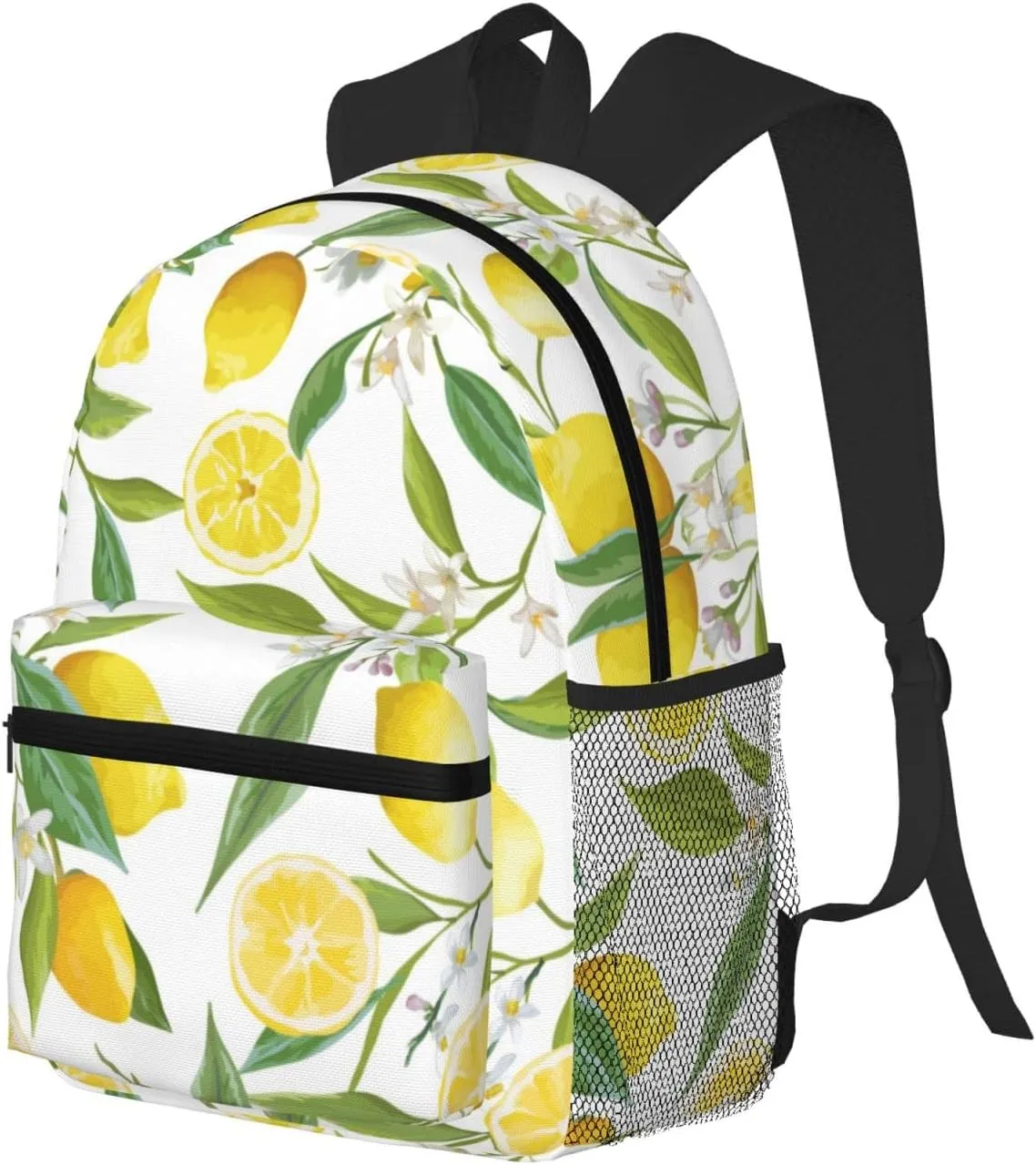 Wurton Fresh Tropical Lemons Print Multipurpose Casual Bag With Fashionable Travel,Work Outdoor Activities Backpack