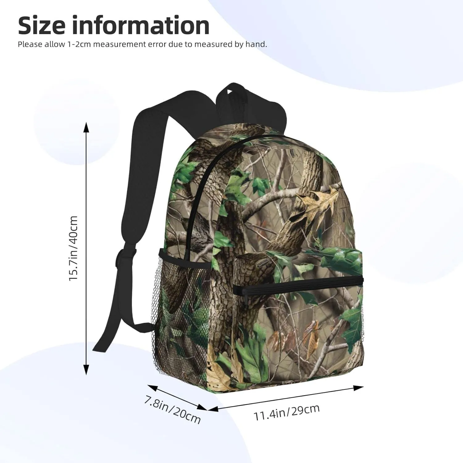 Wurton Hardwoods Green Camo Print Multipurpose Casual Bag With Fashionable Travel,Work Outdoor Activities Backpack