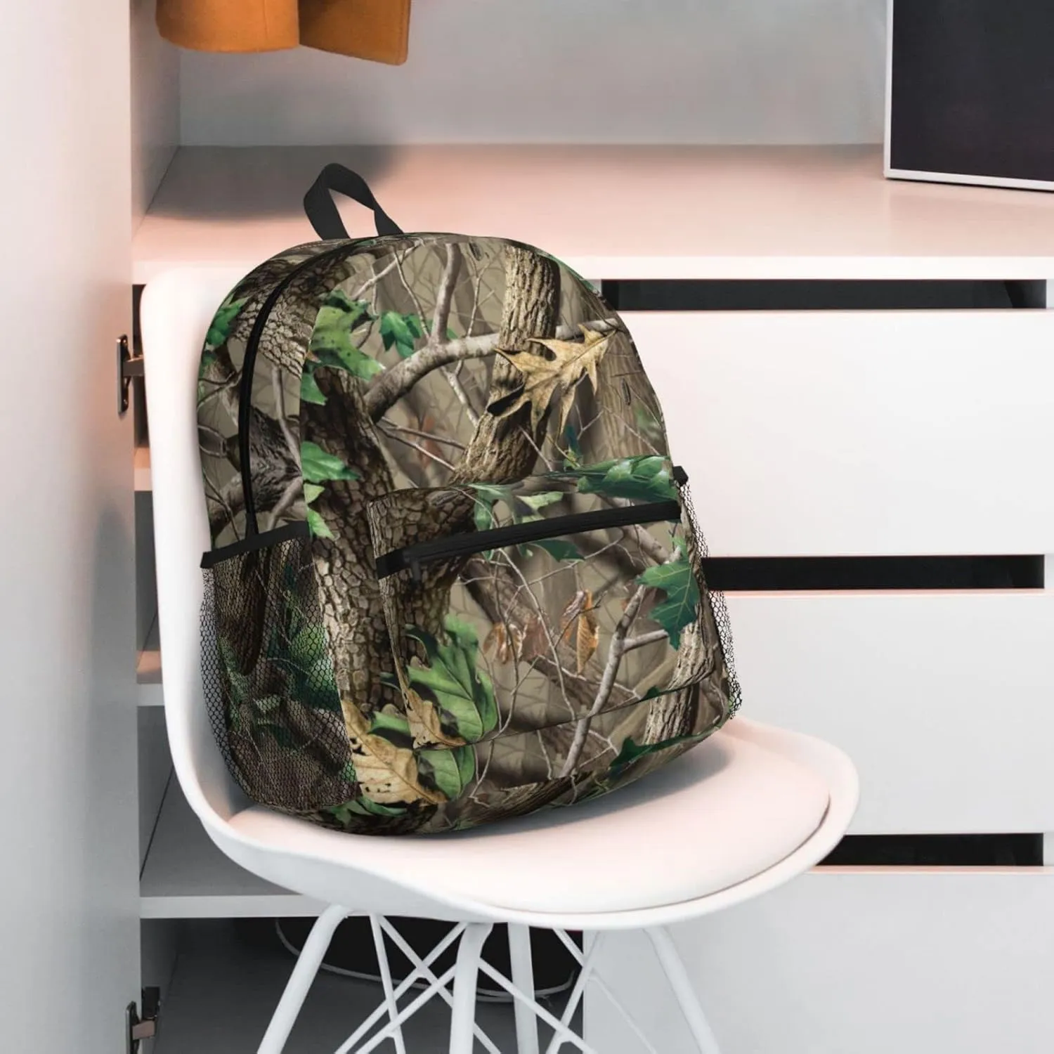 Wurton Hardwoods Green Camo Print Multipurpose Casual Bag With Fashionable Travel,Work Outdoor Activities Backpack