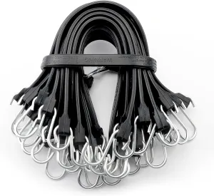 XSTRAP STANDARD 20 Pack 15'' Adjustable Rubber Tarp Straps, EPDM Bungee Cords with Hooks, Ideal for Securing Tarps, Canvases, Flatbed Trailers