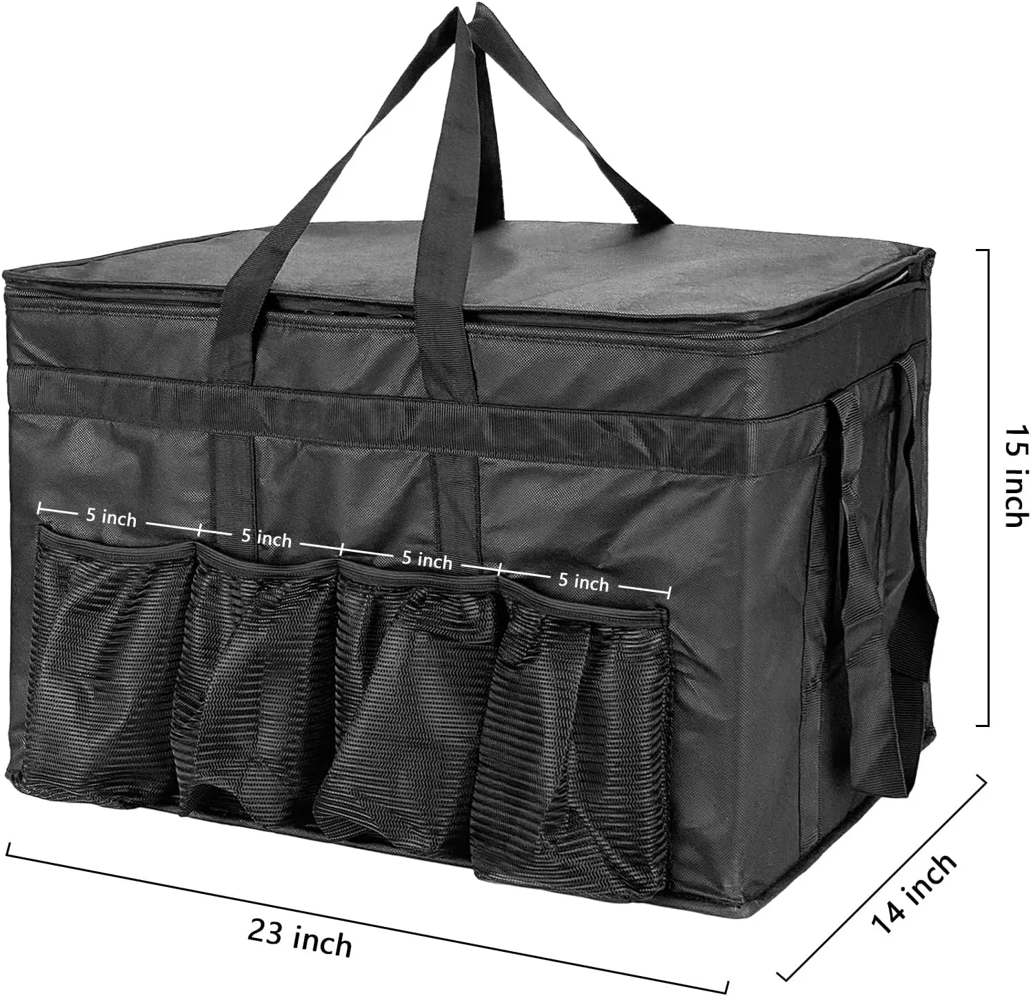 XXXL Large Insulated Collapsible Cooler Bags with Zipper Closure, Reusable Grocery Shopping Bags Keep Food Hot or Cold,Ideal for Catering,Grocery Transport,23 x 15 x 14 inches