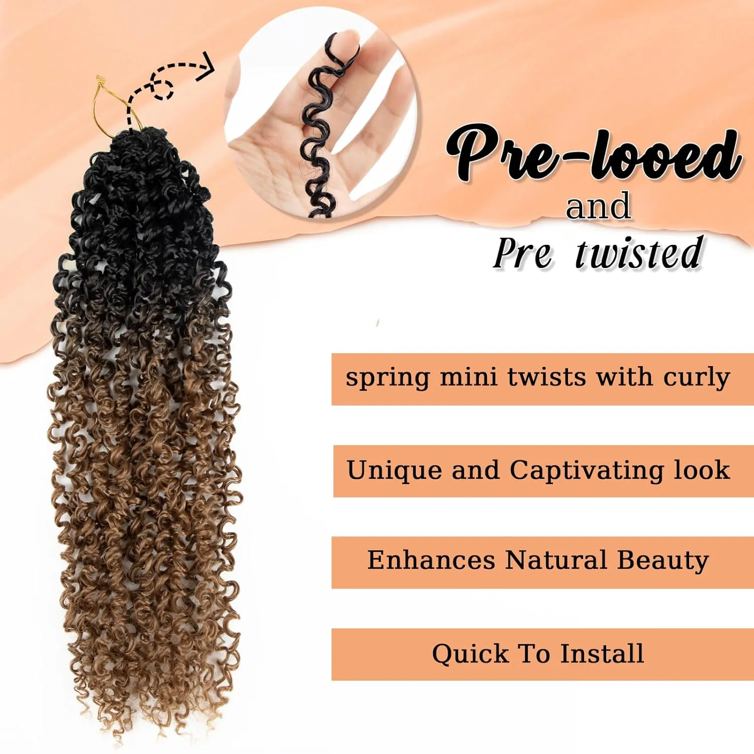 Yanky 14 Inch Packs Fluffy Curly Crochet Braid Hair for Senegalese Twist Braids (OT30)