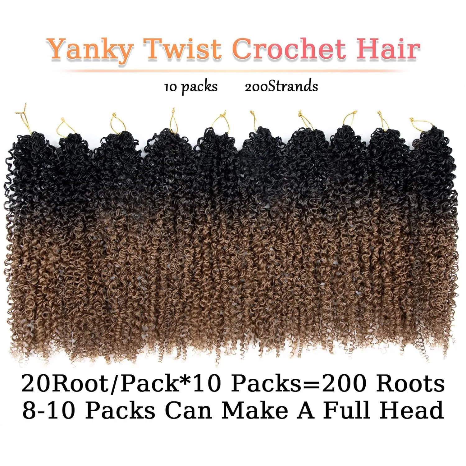 Yanky 14 Inch Packs Fluffy Curly Crochet Braid Hair for Senegalese Twist Braids (OT30)