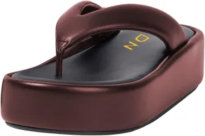 YDN Women Dressy Platform Slippers Almond Open Toe Sandals Slip on Flat Flip Flops Wedge Low Heels Shoes Party Daily Size 4-15 US