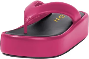 YDN Women Dressy Platform Slippers Almond Open Toe Sandals Slip on Flat Flip Flops Wedge Low Heels Shoes Party Daily Size 4-15 US
