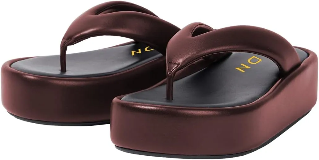 YDN Women Dressy Platform Slippers Almond Open Toe Sandals Slip on Flat Flip Flops Wedge Low Heels Shoes Party Daily Size 4-15 US