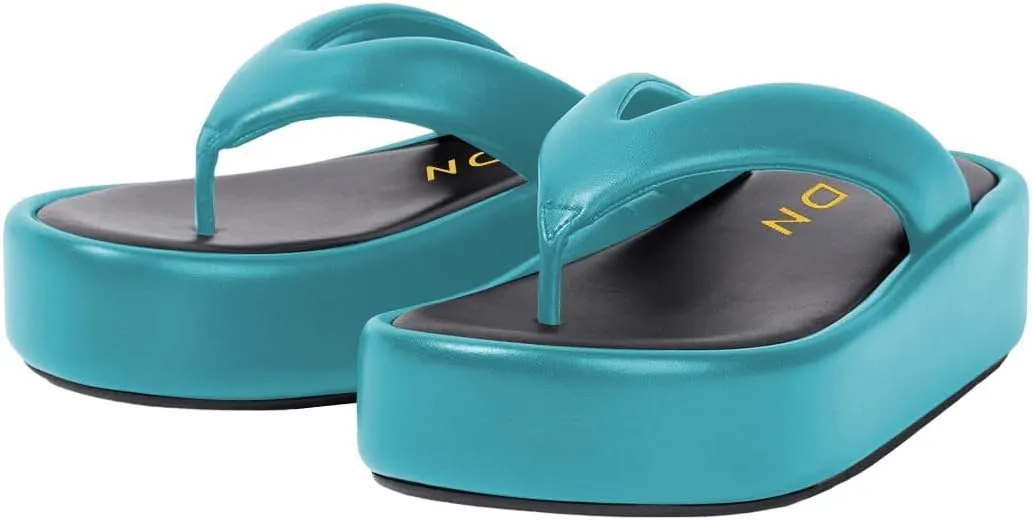 YDN Women Dressy Platform Slippers Almond Open Toe Sandals Slip on Flat Flip Flops Wedge Low Heels Shoes Party Daily Size 4-15 US