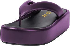 YDN Women Dressy Platform Slippers Almond Open Toe Sandals Slip on Flat Flip Flops Wedge Low Heels Shoes Party Daily Size 4-15 US