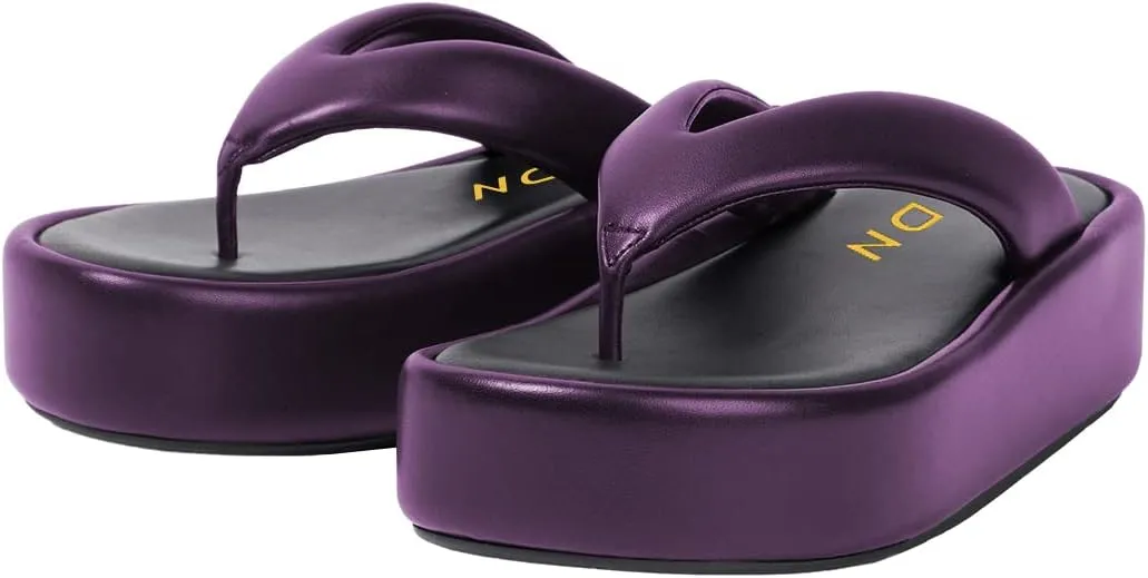 YDN Women Dressy Platform Slippers Almond Open Toe Sandals Slip on Flat Flip Flops Wedge Low Heels Shoes Party Daily Size 4-15 US