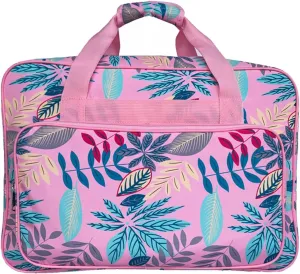 Yiju Sewing Machine Carrying Case Carry Tote/Bag Large Capacity Nylon Storage Bags Compatible with Most Standard Machine, Sew Accessories Tools Organizer, Pink