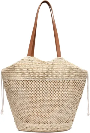 YIKOEE Straw Summer Beach Tote Bag for Women Woven Shoulder Handbag for Vacation 2025