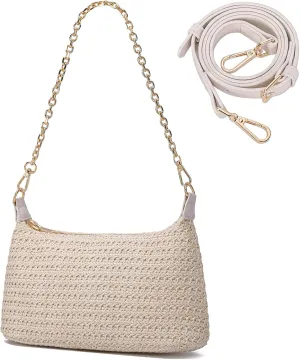 YIKOEE Straw Summer Purse for Women Beach Woven Shoulder Bag 2025 with Crossbody Strap